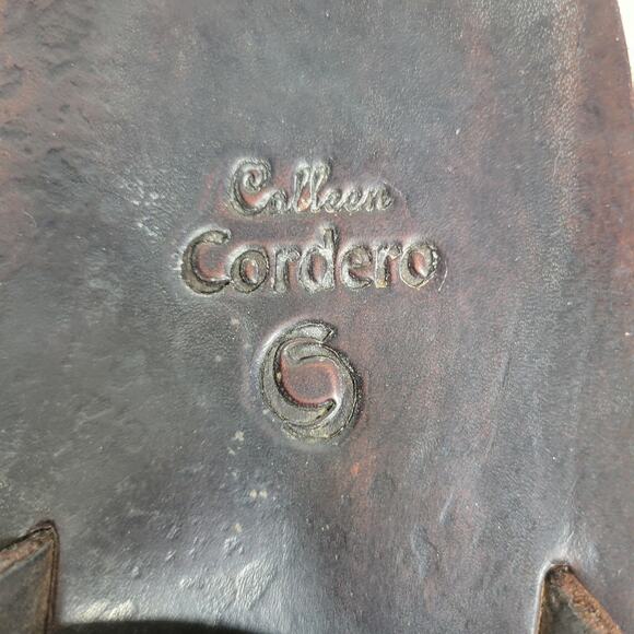 VTG Calleen Cordero Leather Flip Flops Womens 11 Brown Thong Sandals Boho - Picture 2 of 16